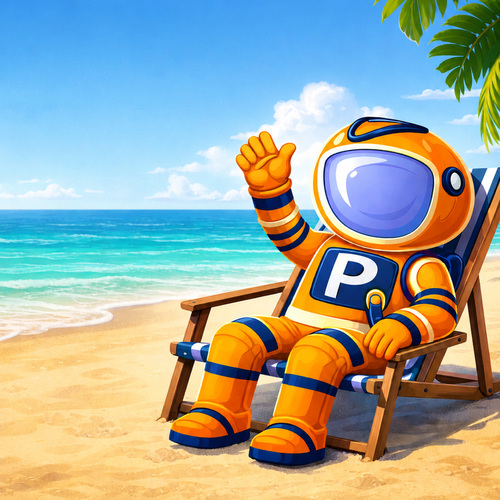 astronaut sitting in the beach