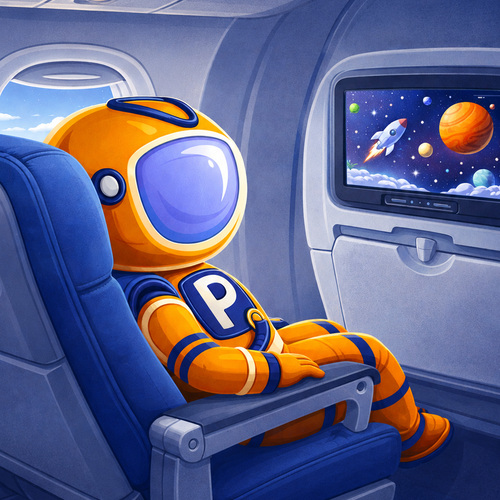 astronaut sitting in the plane