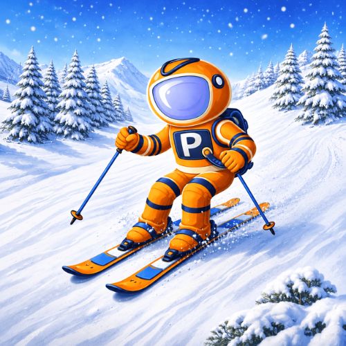 astronaut skiing